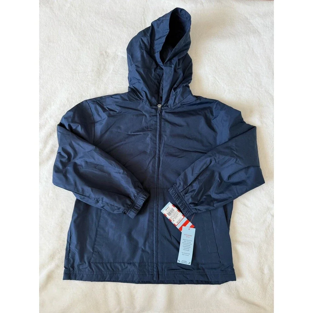 Cat & Jack Blue Hooded Full Zip Lined Jacket, Unisex Kids Size L (10/12)